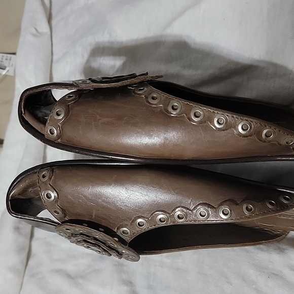 Robert Zur Leather Gromets Sandals Slides Slip On Mules Flats - Picture 5 of 8